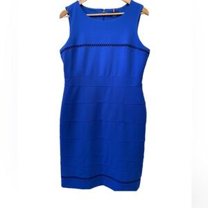 TOMMY HILFIGER Womens Size 12 Royal Blue Sleeveless Sheath Dress With Lining EUC